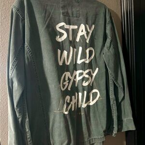 Spiritual Gangster Jean Jacket with White Text
